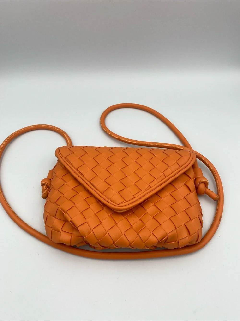 Urban Expressions Orange Woven Flap Crossbody Bag